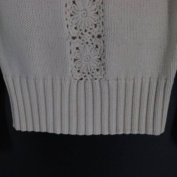 The Limited Wool Sweater Womens M White Grannycore Boho Hippie Transitional Work - Picture 8 of 14